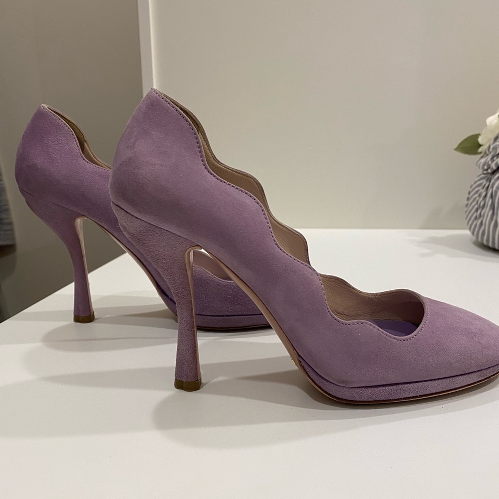 Prada lavender suede pumps
